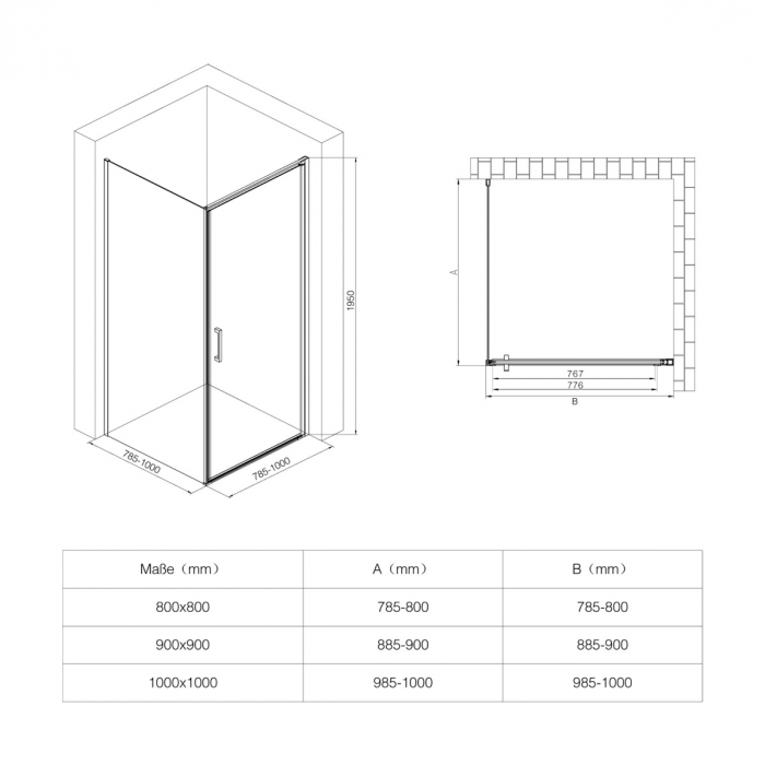 Cabina Astra R36MS, crom, sticla sablata partial, usa batanta, cu sau fara cadita, diverse dimensiuni [12]