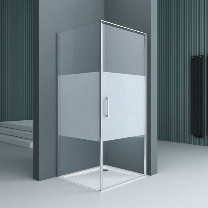 Cabina Astra R36MS, crom, sticla sablata partial, usa batanta, cu sau fara cadita, diverse dimensiuni [1]
