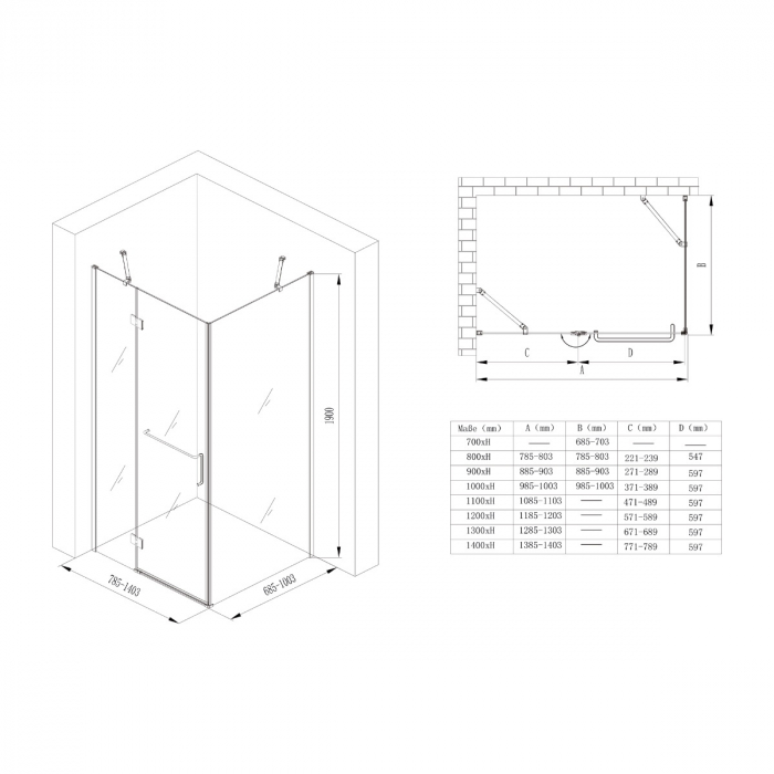 Cabina Astra R4, crom, sticla transparenta, usa batanta, cu sau fara cadita, diverse dimensiuni [3]