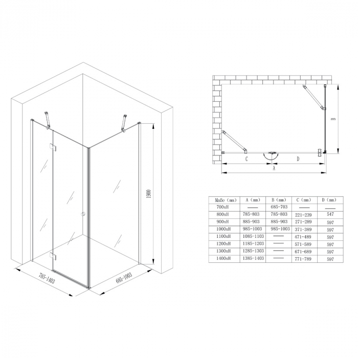 Cabina Astra R5, crom, sticla transparenta, usa batanta, cu sau fara cadita, diverse dimensiuni [11]