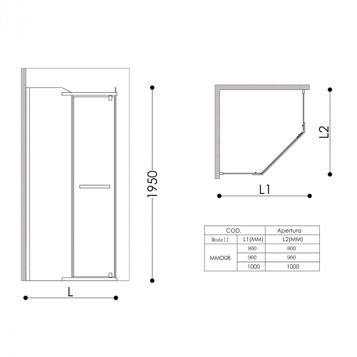 Cabina Astra R8, crom, sticla transparenta, usa batanta, cu sau fara cadita, diverse dimensiuni [11]