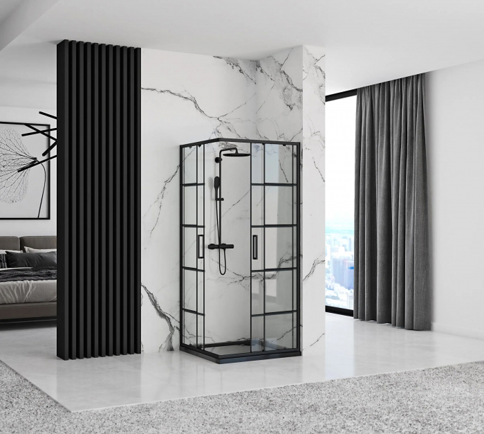 Cabina Concept Black 80 sau 90 cm, glisanta, negru [2]