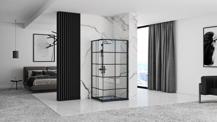 Cabina Concept Black 80x100, glisanta, negru [2]