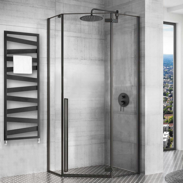 Cabina Diamond Black, batanta, cu sau fara cadita, negru [2]
