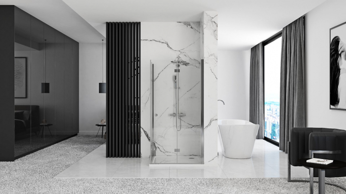 Cabina Fold N2, doua usi pliabile, crom [4]