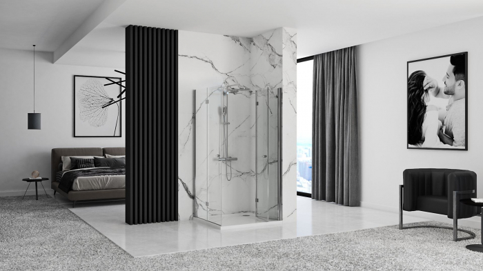 Cabina Fold N2, doua usi pliabile, crom [5]