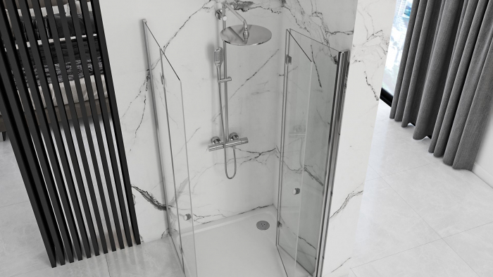 Cabina Fold N2, doua usi pliabile, crom [3]