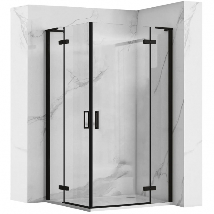 Cabina Hugo Black 2, doua usi batante, negru [1]