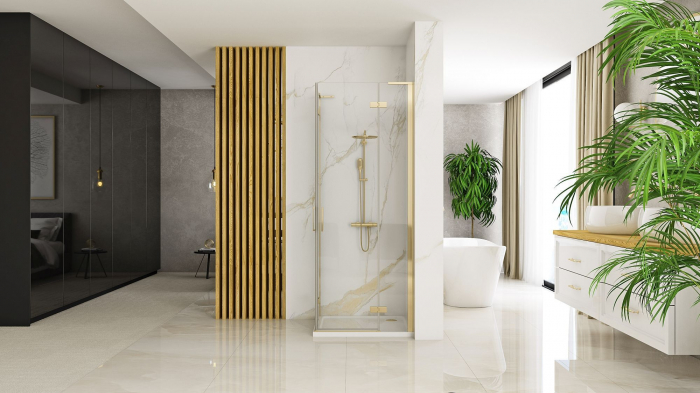 Cabina Hugo Gold Brush 2, doua usi batante, auriu [3]