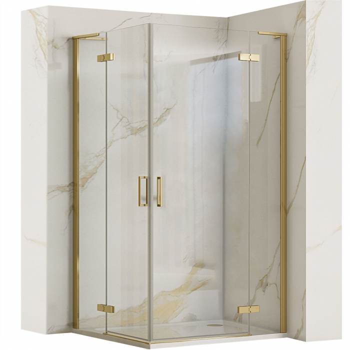 Cabina Hugo Gold Brush 2, doua usi batante, auriu [1]