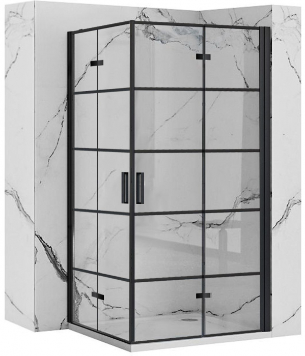 Cabina Molier Black 2, doua usi pliabile, negru [1]
