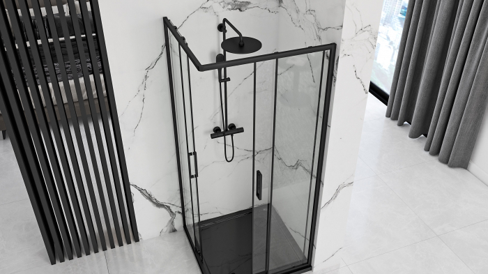 Cabina Punto 80 sau 90 cm, glisanta, negru [3]