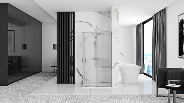 Cabina Punto 80x100, glisanta, crom [4]