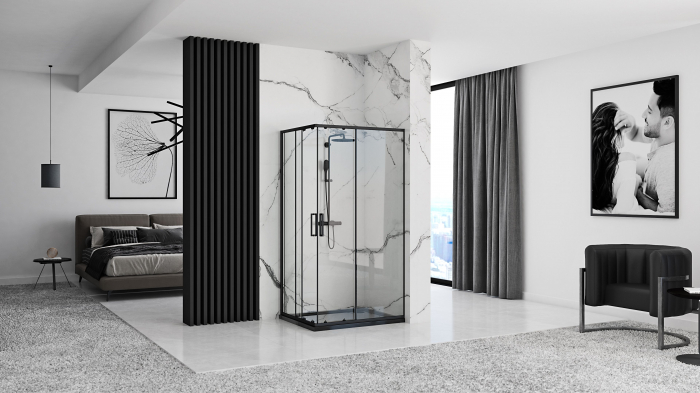 Cabina Punto 80x100, glisanta, negru [5]