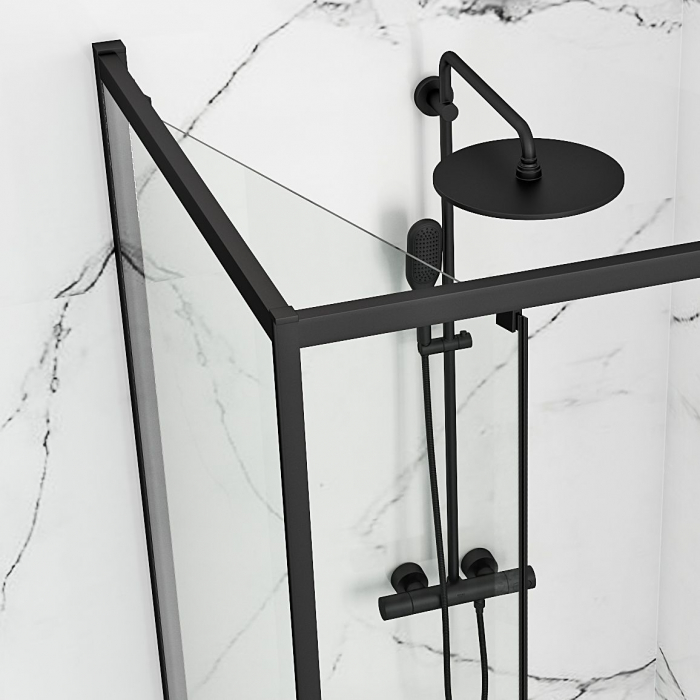 Cabina Space In Black, glisanta, cu sau fara cadita, negru [7]
