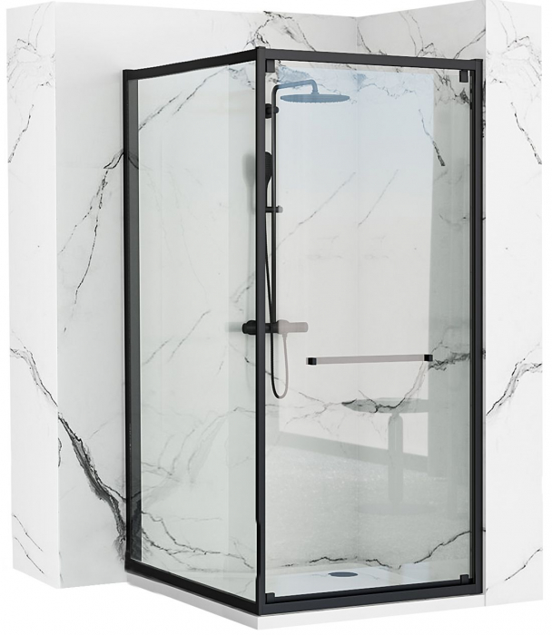 Cabina Space In Black, glisanta, cu sau fara cadita, negru [1]