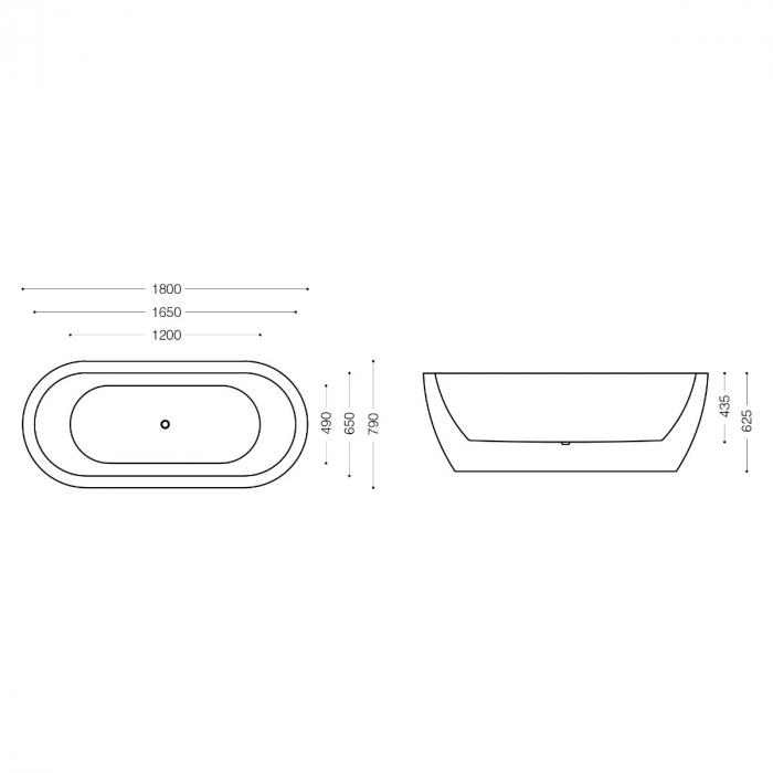 Cadă Astra V501, acril, 180x80 cm, freestanding [9]