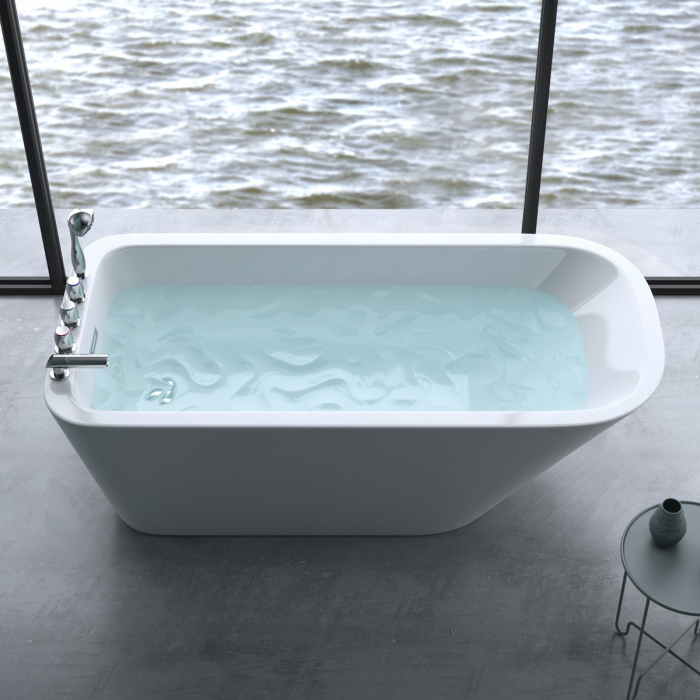 Cadă Astra V604, acril, 170x78x60 cm, freestanding, inclusiv sifon și preaplin, racorduri DIN [3]