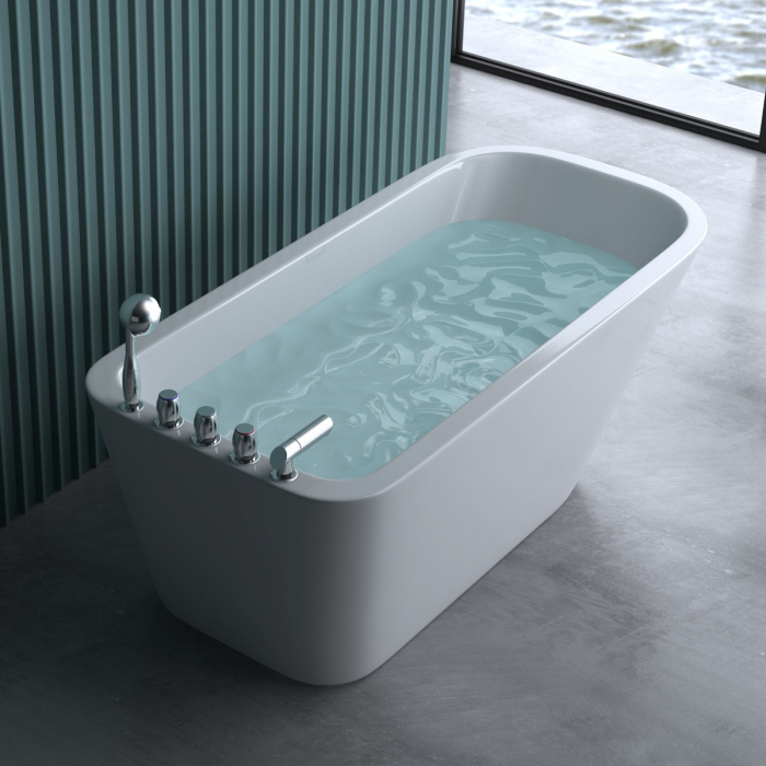 Cadă Astra V604, acril, 170x78x60 cm, freestanding, inclusiv sifon și preaplin, racorduri DIN [1]