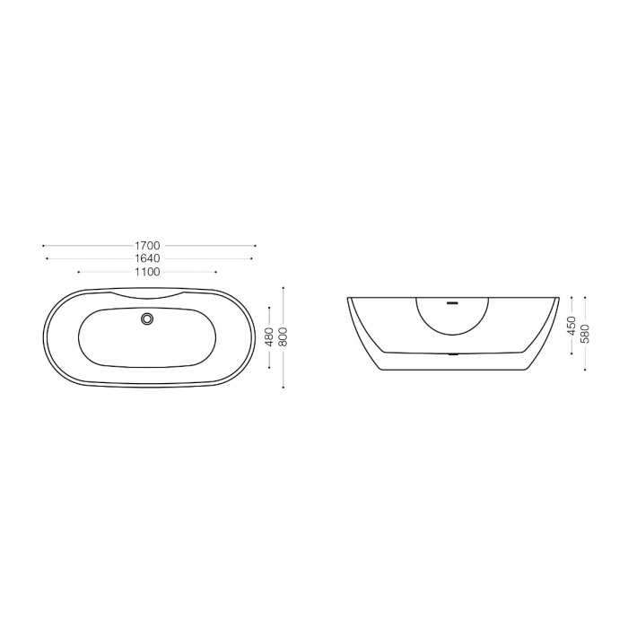 Cadă Astra V605, acril, 170x80 cm, freestanding [10]