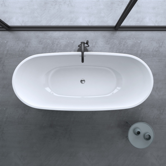 Cadă ovală Astra V502, acril, 170-180 cm, freestanding [7]