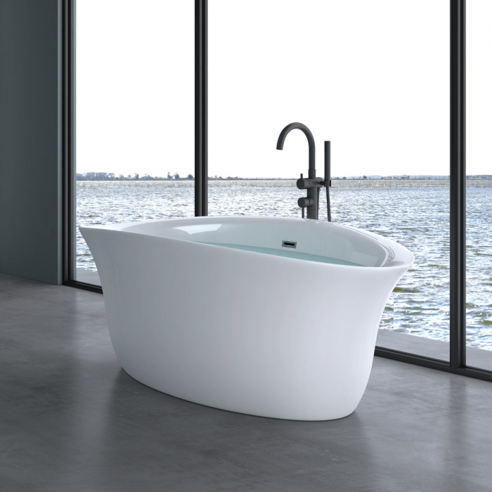 Cadă ovală Astra V543OA, acril, 170x88x65 cm, freestanding, inclusiv racord de scurgere și preaplin, racorduri DIN [4]