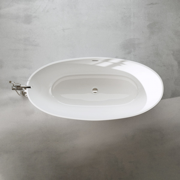 Cadă ovală Astra V599, acril, 170x80x58 cm, cu piedestal și racord de scurgere standard DIN [4]