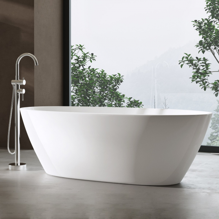 Cadă ovală Astra V599, acril, 170x80x58 cm, cu piedestal și racord de scurgere standard DIN [3]