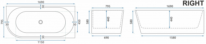 Cadă Sydney Bellanto RIGHT, acril, 150-170 cm [5]
