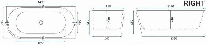 Cadă Sydney Bellanto RIGHT, acril, 150-170 cm [4]