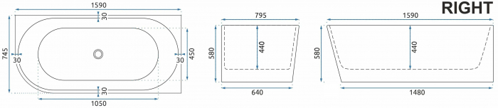 Cadă Sydney Bellanto RIGHT, acril, 150-170 cm [4]