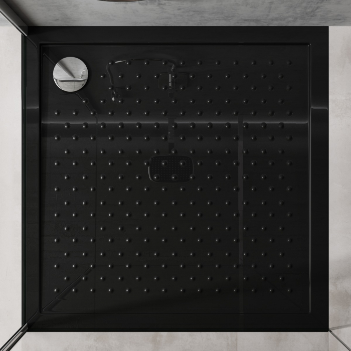 Cadita dus Astra L01AA, acril, inaltime 4 cm, patrat, negru, diverse dimensiuni [4]