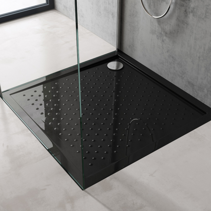 Cadita dus Astra L01AA, acril, inaltime 4 cm, patrat, negru, diverse dimensiuni [1]
