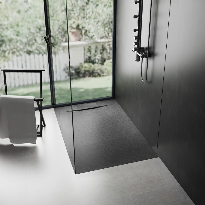 Cadita dus Bazalt Black, 80x100 cm, inaltime 2.5 cm, compozit, negru [3]