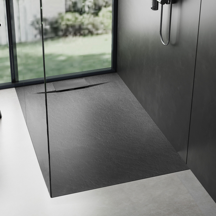 Cadita dus Bazalt Black, 80x120 cm, inaltime 2.5 cm, compozit, negru [2]