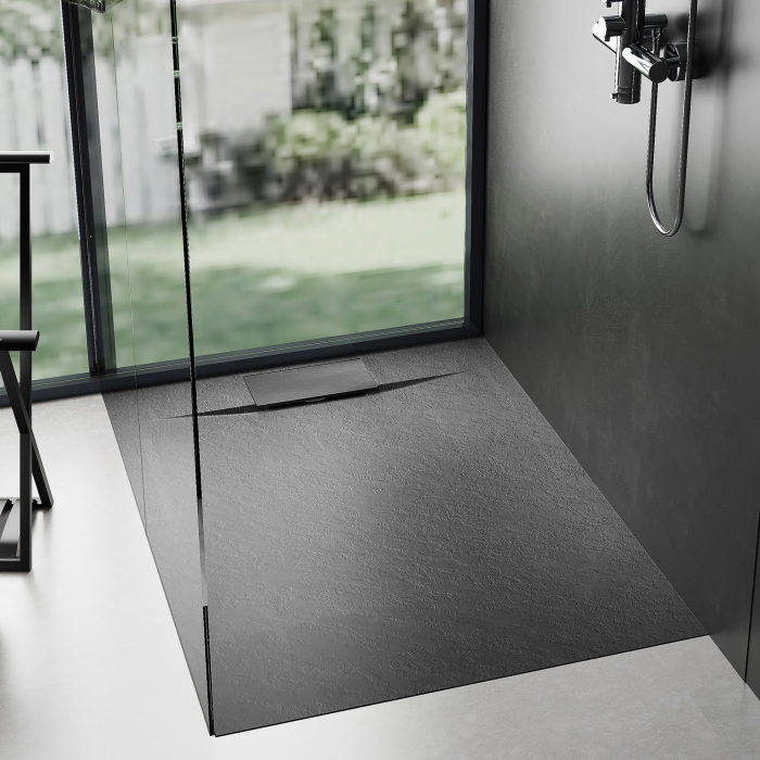 Cadita dus Bazalt Black, 90x90 cm, inaltime 2.5 cm, compozit, negru [2]
