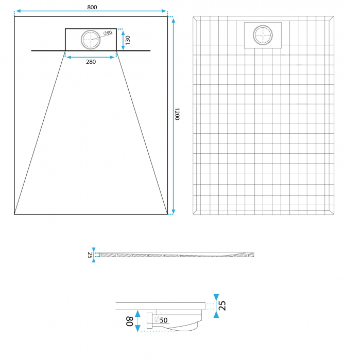 Cadita dus Bazalt White, 80x120 cm, inaltime 2.5 cm, compozit, alb [9]