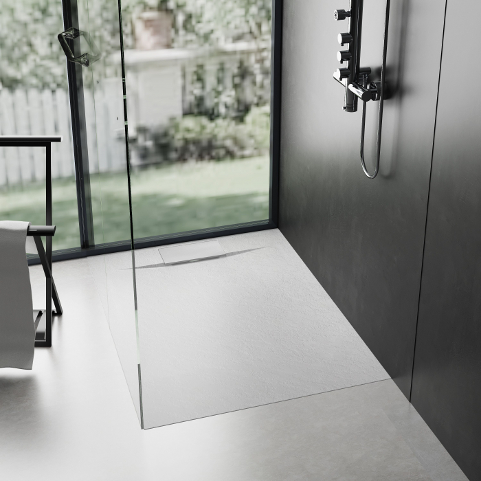 Cadita dus Bazalt White, 90x90 cm, inaltime 2.5 cm, compozit, alb [2]