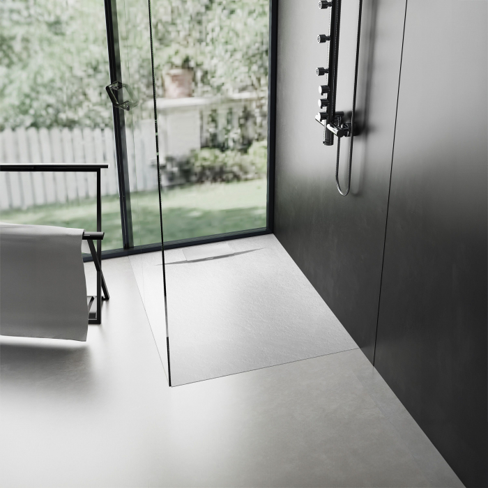 Cadita dus Bazalt White, 90x90 cm, inaltime 2.5 cm, compozit, alb [3]