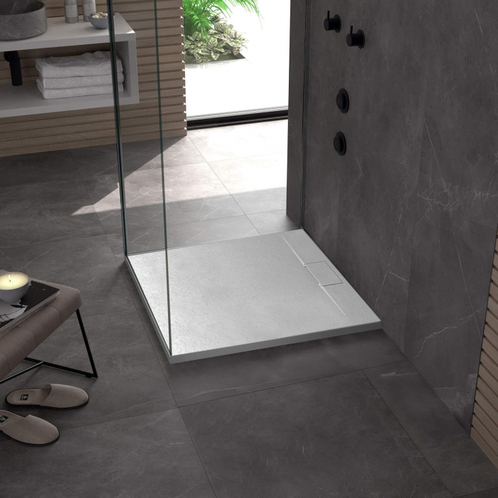 Cadita dus Bazalt White, 90x90 cm, inaltime 2.5 cm, compozit, alb [4]