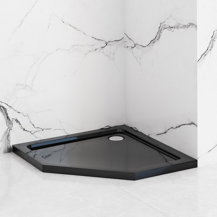 Cadita dus Diamond Black, 90x90 cm, inaltime 5 cm, acril, negru [2]