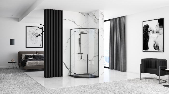 Cadita dus Diamond Black, 90x90 cm, inaltime 5 cm, acril, negru [8]