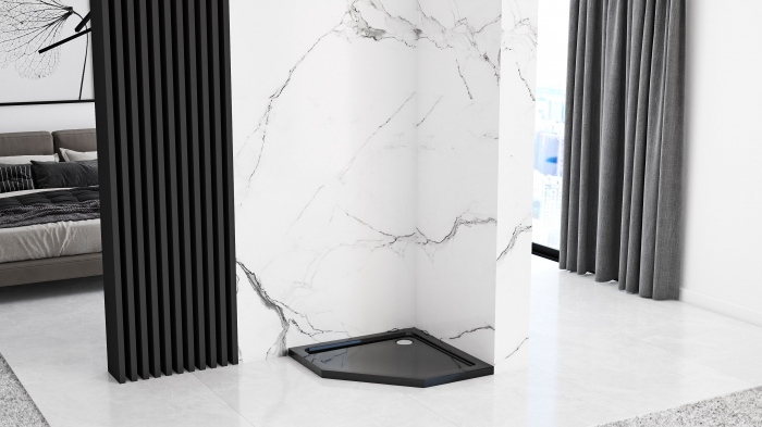 Cadita dus Diamond Black, 90x90 cm, inaltime 5 cm, acril, negru [7]