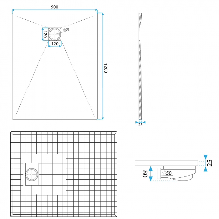Cadita dus Magnum White, 90x120 cm, inaltime 2,5 cm, compozit, alb [9]