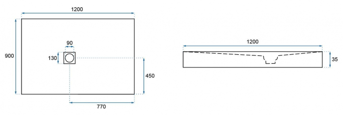 Cadita dus Stone, 90x120 cm, inaltime 3.5 cm, compozit, negru [7]