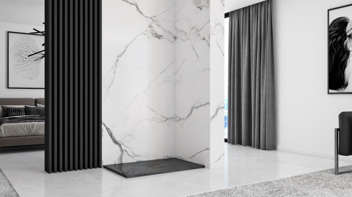 Cadita dus Stone, 90x120 cm, inaltime 3.5 cm, compozit, negru [3]