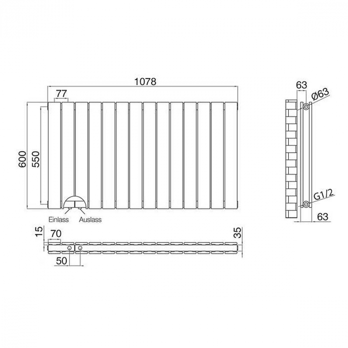 Calorifer Astra-FS Alb sau Negru, 77 sau 108 x 60 cm [7]