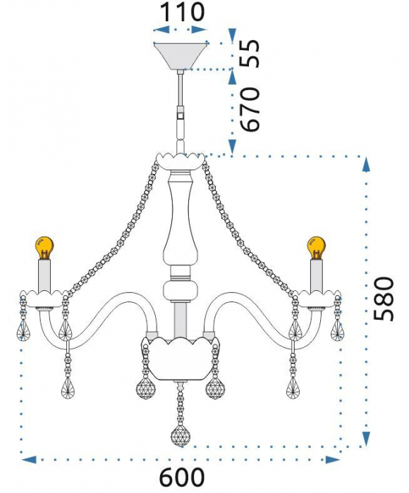 Candelabru cu lampă de cristal 300752 [10]