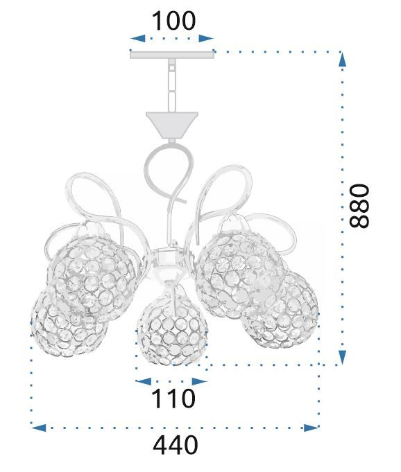 Candelabru cu lampă de cristal APP635-5C [8]