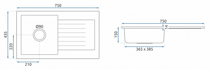 Chiuveta bucatarie Granit DAG beige [7]